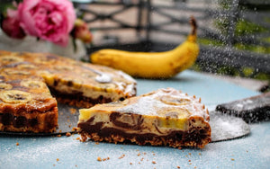 Rezept für köstlichen Cheesecake mit Schokolade und Bananen