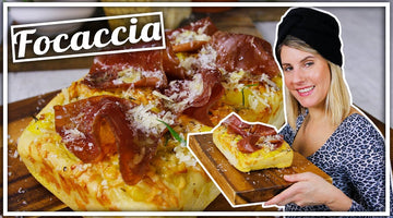 Fluffige Focaccia | mit Kartoffeln, Grana Padano und Bresaola | #KÄSELIEBE